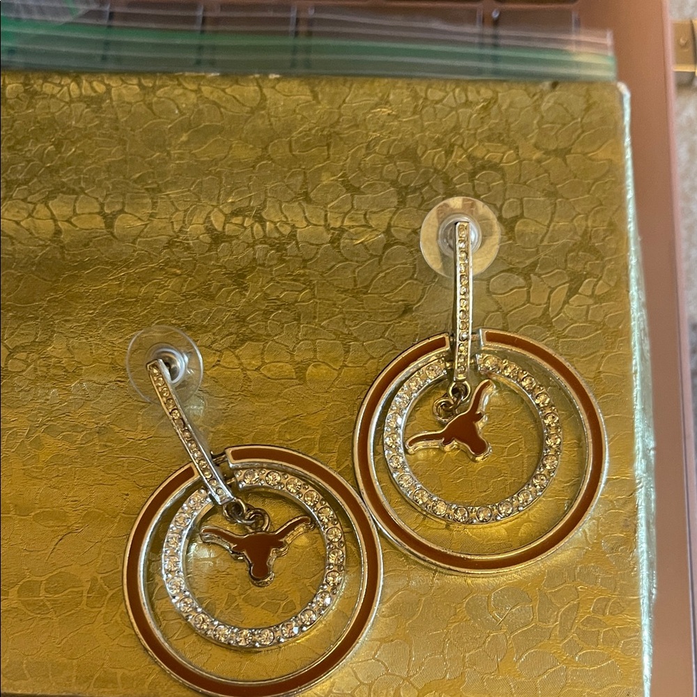 Gold and Silver Crystal Accent Earrings